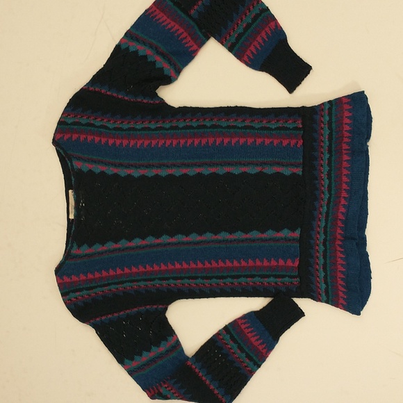 Vintage Knit Skirt Set Dress Semi Sheer Open Cobweb Weave 70s Acrylic by Alberoy - Picture 9 of 12